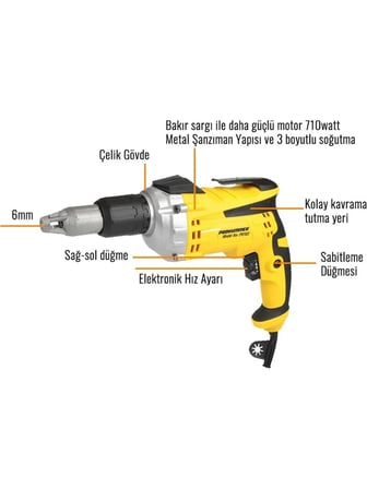 Prohummer PH003 Elektrikli Alçıpan Vidalama Matkap