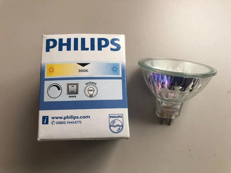 2 ADET PHILIPS 12V 20W MR 16 GU 5.3 ÇANAK HALOJEN  ÇAP:50mm