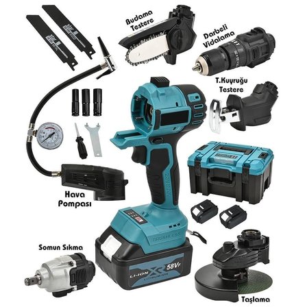Prohummer PH191 Multievo 6 Başlıklı Set 58vf Çok Amaçlı Şarjlı Set Takımı 58Vf