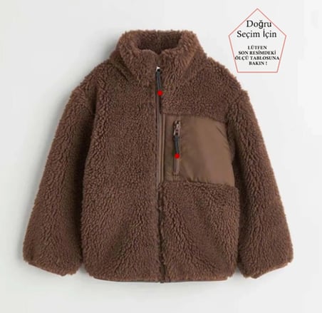Unisex Çocuk Yumuşak Dokulu Astarlı Fermuarlı Cepli Peluş Hırka