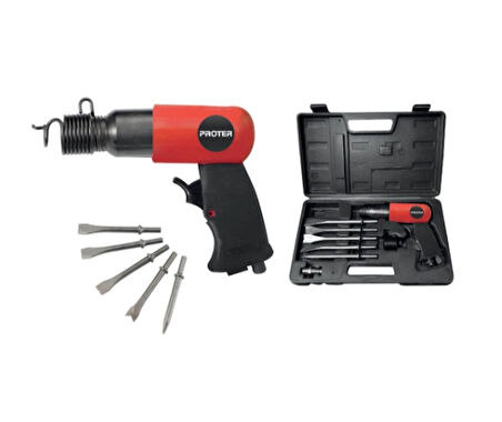 Proter PH 2145 K Havalı Kırıcı-Keski (9 Parça Çantalı Kit)