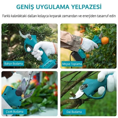 Prohummer PH222 Teleskopik Kollu Akülü Bağ Makası ve Budama Testeresi Seti - 58Vf