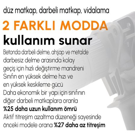 Prohummer PH250 Profesyonel Elektrikli 13mm Darbeli Matkap (Mavi)