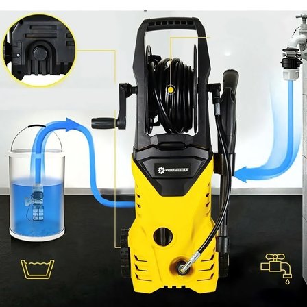 Prohummer PH271 Elektrikli 150 Bar Musluk ve Kovadan Su Çekme Yüksek Basınçlı Bahçe, Oto Yıkama, Araç Yıkama Makinesi (Sarı)