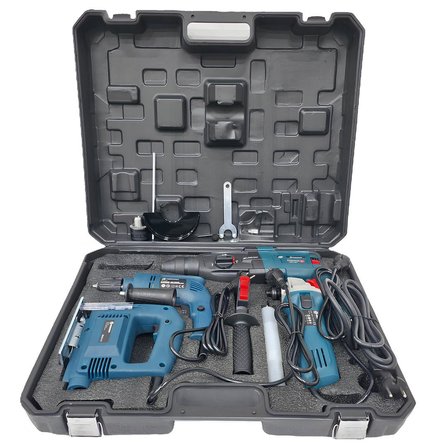 Prohummer PH322 Elektrikli 4 lü Mattkap Set Takımı - Kırıcı Delici, Vidalama Matkap, 125mm Avuç Taşlama, Dekupaj Testere
