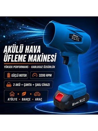 Prohummer PH347 Çift Akülü Hava Üfleme Makinesi 88Vf (Mavi)