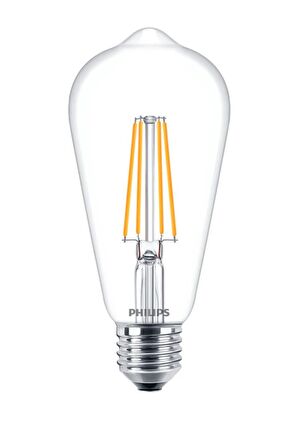 Philips LED Classic 7W/60W ST64 E27 Dim Edilemez 2700K (Sarı) Led Filament Ampul 