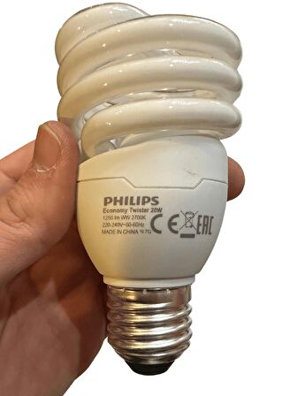 Philips Economy 20W (91W) 827 2700K (Sarı Işık) E27 Duylu Floresan Ampul