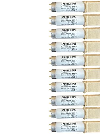 Philips 36W Snow White 12000K (Beyaz Işık) G13 Duylu Floresan (10 Adet)