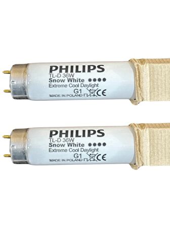 Philips 36W Snow White 12000K (Beyaz Işık) G13 Duylu Floresan (2 Adet)