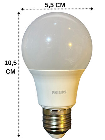 Philips 8W (60W) 6500K (Beyaz Işık) E27 Duylu Klasik Led Ampul (4 Adet)