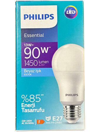 Philips 13W (90W) 6500K (Beyaz Işık) E27 Duylu Klasik Led Ampul (4 Adet)