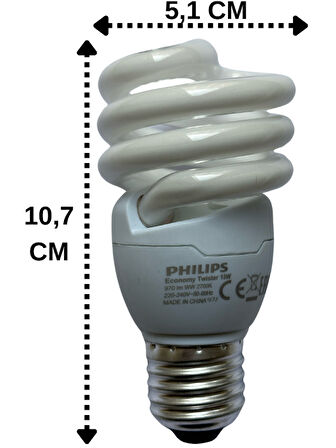 Philips 15W (75W) 2700K (Sarı Işık) E27 Duylu (Kalın Duy) Floresan Ampul