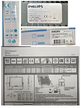 (1 Adet) PHILIPS 150W PROJEKTÖR BEYAZ (6500K) BVP150 G2 LED150 CW PSU SWB TR