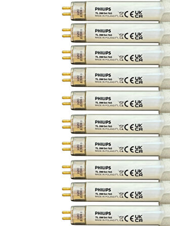 (10 Adet) Philips 8W 765 Beyaz Işık (6500K) G5 Duylu T5 Floresan