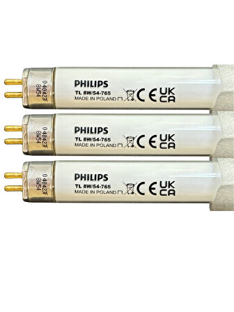 (3 Adet) Philips 8W 765 Beyaz Işık (6500K) G5 Duylu T5 Floresan