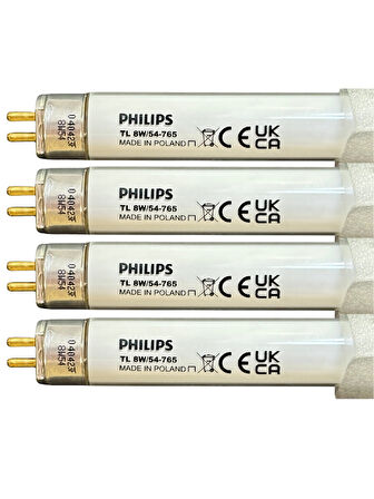 (4 Adet) Philips 8W 765 Beyaz Işık (6500K) G5 Duylu T5 Floresan