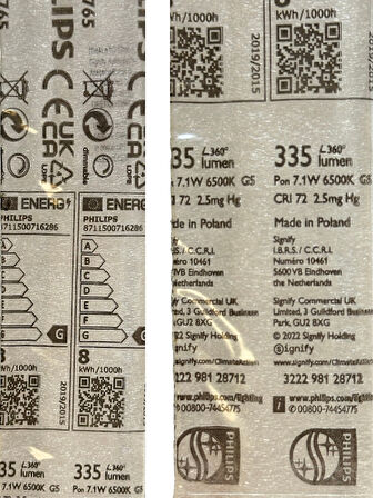 (4 Adet) Philips 8W 765 Beyaz Işık (6500K) G5 Duylu T5 Floresan