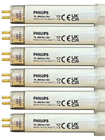 (6 Adet) Philips 8W 765 Beyaz Işık (6500K) G5 Duylu T5 Floresan