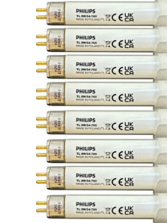 (8 Adet) Philips 8W 765 Beyaz Işık (6500K) G5 Duylu T5 Floresan