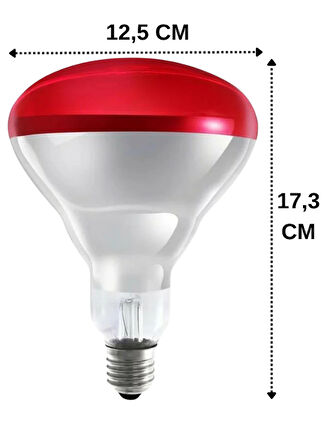 (10 Adet) Philips 250W Kızılötesi (infrared) Isıtıcılı Hayvan Isıtma ve Fizik Tedavi Lambası (Kırmızı Işık) E27 (Kalın Duy)