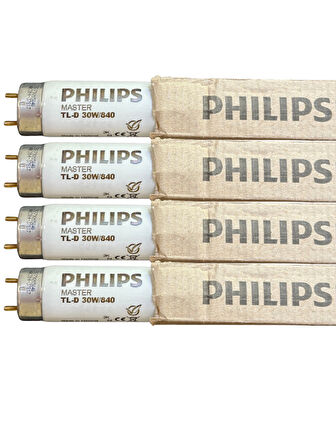 (4 Adet) Philips 30W 840 Günışığı (4000K) G13 Duylu T8 Floresan