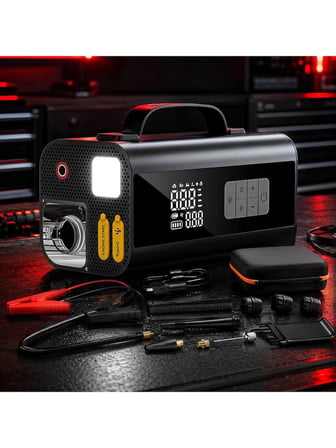 Prohummer PHM014 Jump Starter - Çok Fonksiyonlu 10 u 1 Arada Süpürgeli Kompresörlü Akü Takviye Cihazı 12000mAh - Powerbank
