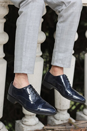 Pierro Erkek Lacivert Rugan Klasik ve Damatlık Rugan Ayakkabı Pierro-1950