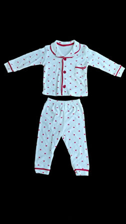 6 ay 2 yaş ARASI  BEBEK PİJAMA TAKIMI DÜĞMELİ YUMUŞAK DOKULU