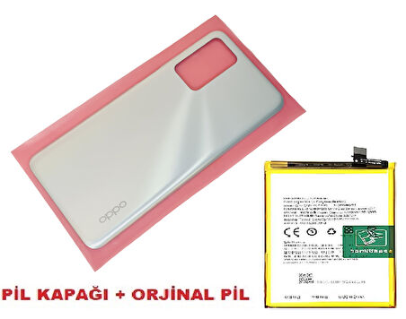 Tkgz Oppo A16 Arka Pil Batarya Kapağı + PİL (CAM) BEYAZ