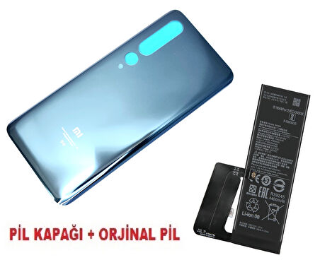 Tkgz Xiaomi Mİ 10 Arka Kapak Batarya Pil Kapağı 5G + PİL (CAM) LACİVERT