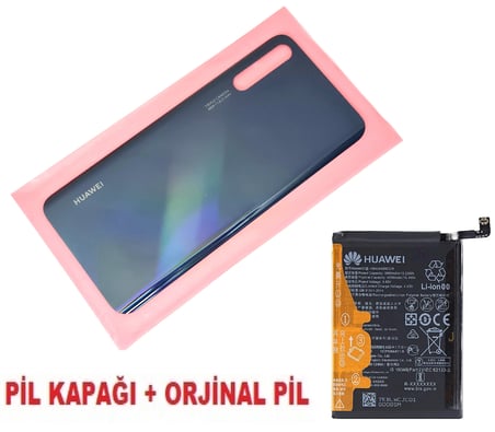 Tkgz Huawei Uyumlu P Smart S Arka Pil Batarya Kapağı + PİL SİYAH