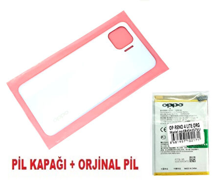 Tkgz Oppo Reno 4 Lite Arka Kapak Batarya Pil Kapağı + PİL BEYAZ
