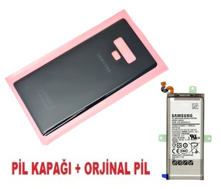 Tkgz Samsung Galaxy NOTE 9 Arka Pil Batarya Kapağı + PİL (CAM) SİYAH