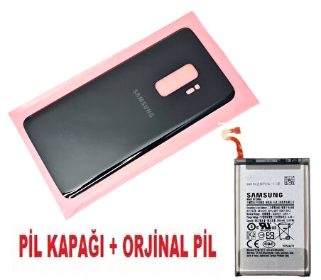 Tkgz Samsung Galaxy S9 PLUS Arka Pil Batarya Kapağı + PİL (CAM) SİYAH