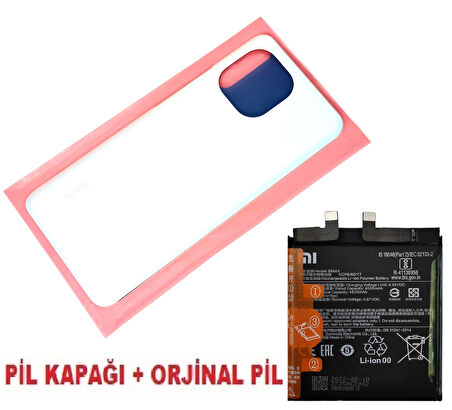 Xiaomi Mİ 11 Arka Kapak Batarya Pil Kapağı + PİL (CAM) BEYAZ