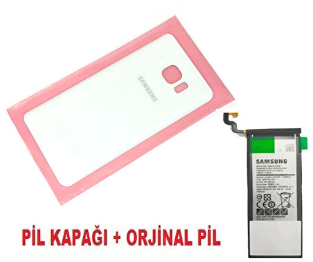 Samsung Galaxy NOTE 5 Arka Pil Batarya Kapağı + PİL (CAM) BEYAZ