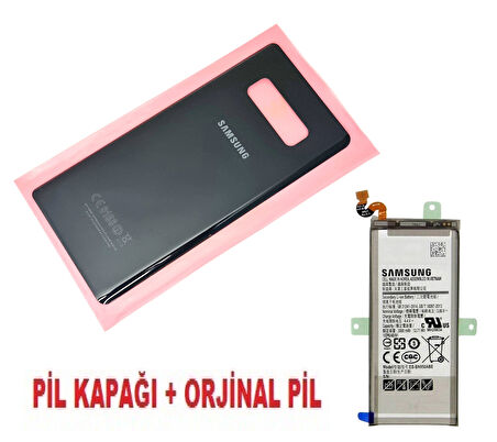 Samsung Galaxy NOTE 8 Arka Pil Batarya Kapağı + PİL (CAM) SİYAH