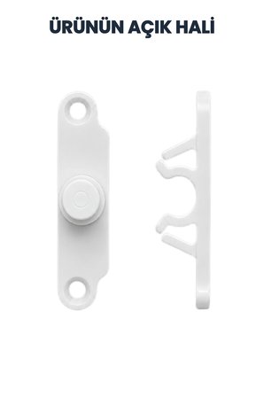 Pimapen PVC Pencere Kapı Sineklik Kapama Çıt Çıt 2’li Set Beyaz Plastik Tutucu Kilit Aparatı 5,5 cm 8 Vidalı Dayanıklı Sineklik Sabitleyici
