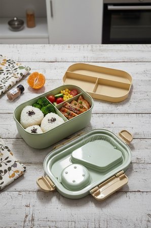 Kilitli 6 Bölmeli Taşıma Kulplu Yemek Kabı - 2 Katlı Sızdırmaz Yemek Saklama Kabı