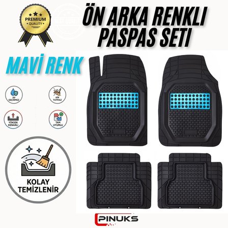 RENAULT TALİANT 2024   MODEL UYUMLU SİYAH- MAVİ RENK  PREMİUM OTO PASPAS SETİ