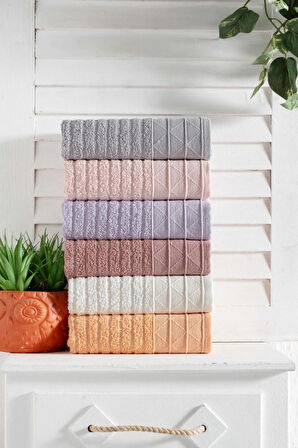 6 ADET PİRAMİT EL YÜZ HAVLUSU 50X90