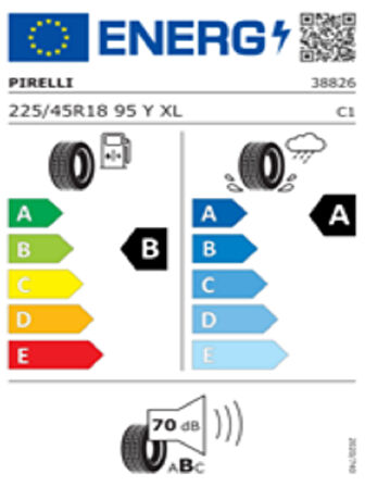 Pirelli 225/45R18 95Y XL PWRGY Oto Yaz Lastiği (Üretim Yılı: 2024)