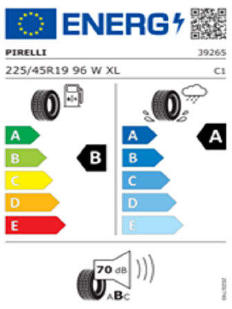 Pirelli 225/45R19 96W XL Powergy  Oto Yaz Lastiği (Üretim Yılı: 2024)