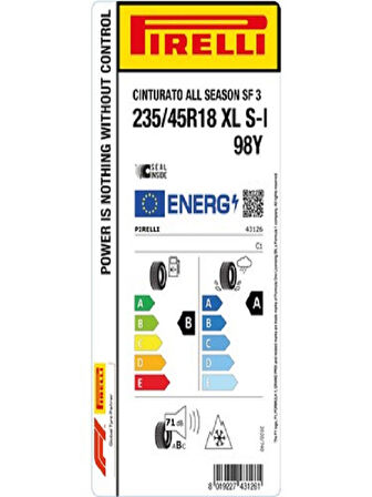 Pirelli 235/45R18 98Y XL Cinturato A/S Sf 3 M+S 3P Oto 4 Mevsim Lastiği (Üretim Yılı: 2025)