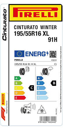 PİRELLİ 195/55 R 16 91H XL WTCINT PC01 OTO KIŞ (ÜRETİM YILI: 2024)