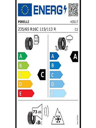 Pirelli 235/65R16C 115/113R Carrier Winter Oto Kış Lastiği (Üretim Yılı: 2024)