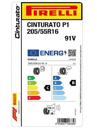 Pirelli 205/55R16 91V Cinturato P1 PC01 Oto Yaz Lastiğ i(Üretim Tarihi: 2024)