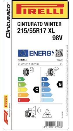 Pirelli 215/55R17 98V XL Cinturato Winter M+S 3PMS Oto Kış Lastiği(Üretim Tarihi: 2026)