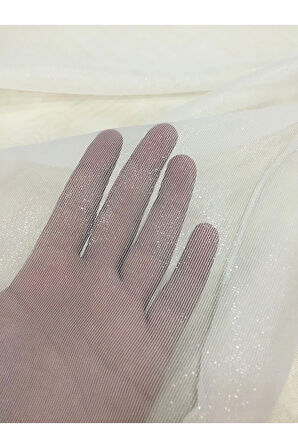 Pırıltılı Parlak Zemin Işıltılı Simli Kurşunlu Yeni Tasarım 2Kat Pileli Tül Perde